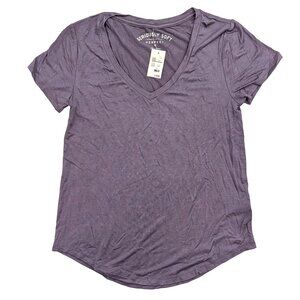 NWT Aeropostale Seriously Soft V-neck Tee, XS Purple, Short Sleeve